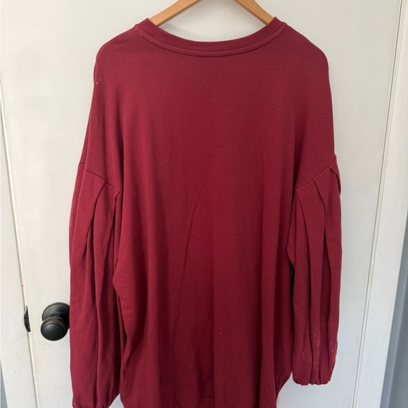 ASOS oversized collegiate Sweatshirt Dress with Balloon Sleeves - Picture 4 of 5